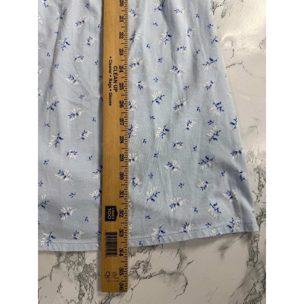 Lanz Salzburg Nightgown Gown Blue Floral Sweetheart Lace Trim 33" Length Size M - Picture 7 of 9